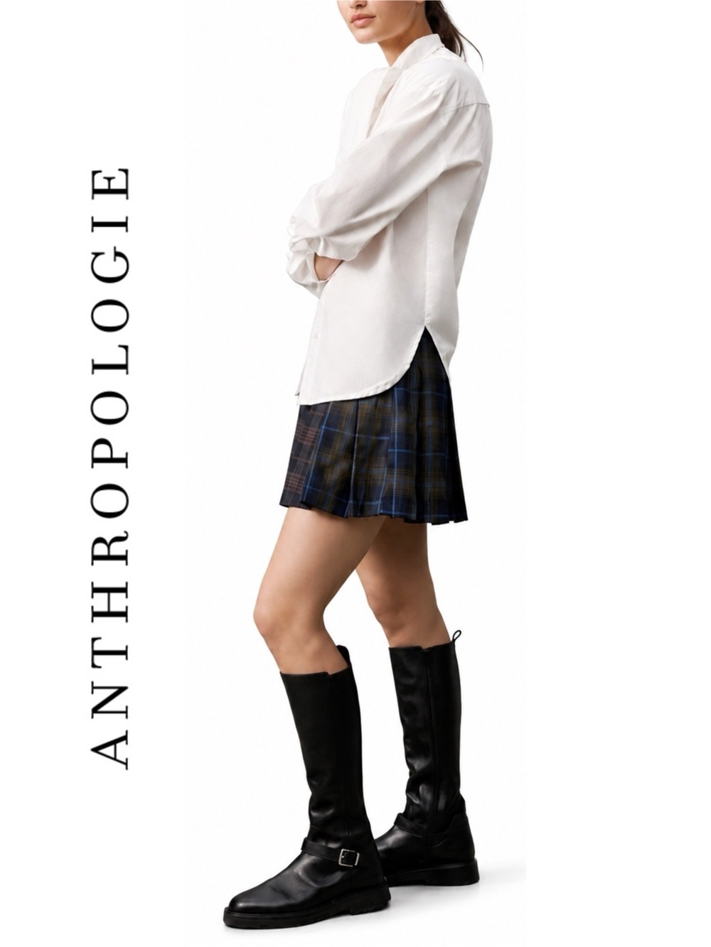 Anthropologie Maeve Stompy Buckle Riding Boots - Picture 1 of 4